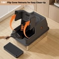 thumbnail image 3 of Stainless Steel Covered Litter Box – XL Top Entry Metal Cat Litter Box with Flip Cover, Dog-Proof Design, Removable Lid & Scooper, Easy Clean Enclosed Cat Litter Box for Large Cats, 3 of 7