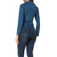 thumbnail image 3 of INSPIRE CHIC Women's Motorcycle Jacket Faux Suede Solid Color Asymmetric Zipper Jacket S Royal Blue, 3 of 6