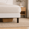 thumbnail image 3 of Full Bed Frame,Telino Full Size Platform Bed With Fabric Upholstered Headboard, White, 3 of 5