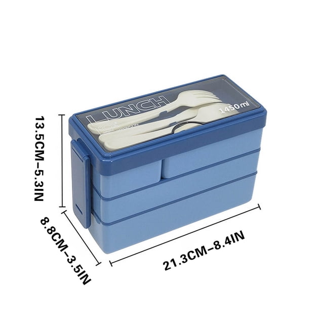 Petite Boîte à Lunch, Boîte à Lunch à Trois Compartiments pour Étudiants et Travail Boîte Bento en Plastique Four à Micro-Ondes avec Riz et Boîte à Lunch, Boîte à Lunch Bento, Petite Boîte Bento