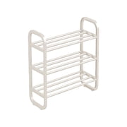 HCBY 3 Tier Shoe Rack White Steel Tube Plastic Easy Assembly Storage Organizer for Dorm Room Home Entryway Garage Bedroom Bathroom