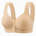 thumbnail image 1 of Lenpel Front Closure Bras for Women Comfortable Wireless Supportive Push up Bras Full Coverage Everyday Bralettes(Beige,Medium), 1 of 2