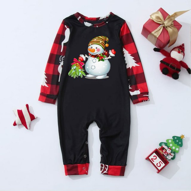 Pyjamas de Noël Assortis pour la Famille de Bébé Ensembles de Pyjamas de Vacances pour la Famille