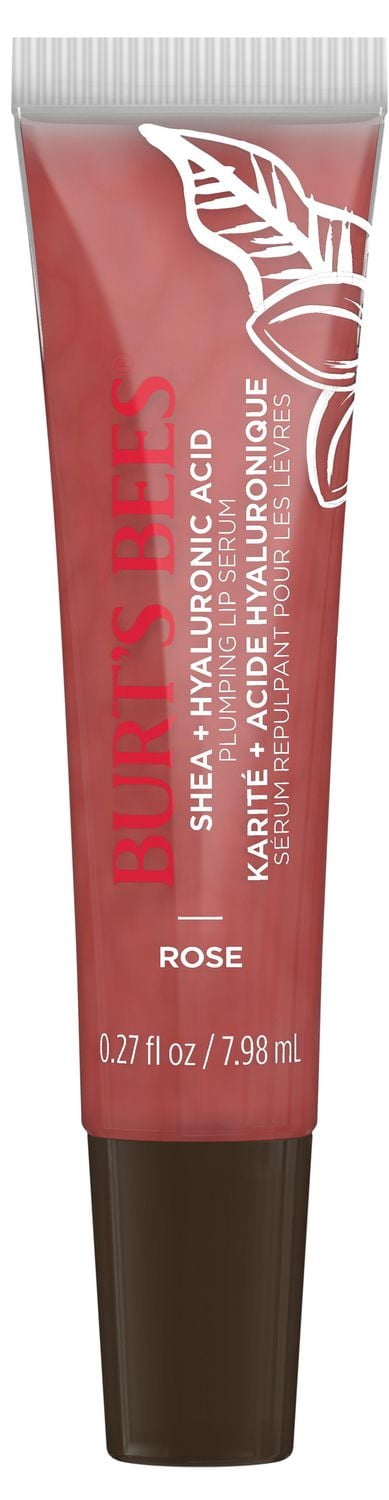 Sérum repulpant pour les lèvres au karité de Burt’s Bees avec acide hyaluronique en teinte Rose, produit de soin d’origine naturelle pour les lèvres, 1 tube