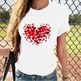 thumbnail image 1 of YLHFASHION T-Shirts de la Saint-Valentin pour Femmes 2025 Décontractés à Col Rond à Manches Courtes T-Shirts Mode à Imprimé Graphique de Cœur Hauts Tee Offres du Jour Liquidation T-shirt à Manches Courtes pour Femme, 1 of 5