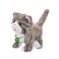 thumbnail image 4 of Bunblic Electric Stuffed Animal Cat Toy with Leash with Record Function Multifunctional with 12 Melodies Interactive Electronic Pet Light Gray Stripes, 4 of 8
