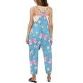 thumbnail image 3 of Girls Overall Bow Print Summer Rompers for Girls Casual V Neck Suspender Rompers with Pockets Girls Outfits Size 8-10 Y, 3 of 5