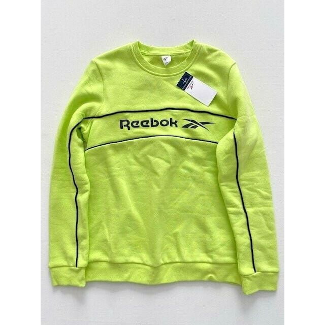 Reebok GH8569 Linear Crew Sweatshirt Neon Green ( M )