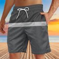 thumbnail image 3 of Plebaso Men's Color Block Shorts Beachwear Vacation Shorts Drawstring Summer Casual Shorts with Pockets, 3 of 4