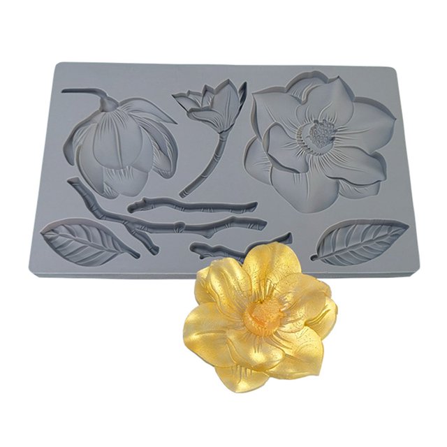 AMERTEER Silicone Fondant Molds Exquisite Flower DIY Handmade DIY Candle Resin Crafts Cake Decorating Tools for Kitchen Durable