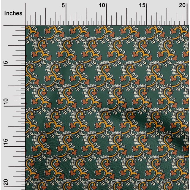 oneOone Viscose Jersey Fabric Spiral & Floral Block Printed Craft Fabric BTY 60 Inch Wide