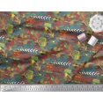 thumbnail image 2 of Soimoi Brown Rayon Fabric Triangle & Brush Stroke Abstract Decor Fabric Printed Yard 56 Inch Wide, 2 of 3