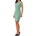 thumbnail image 4 of INSPIRE CHIC Robe Fourreau d'Halloween pour Femme Sans Manches à Encolure Bateau Robe de Bureau Vert Pâle m, 4 of 6