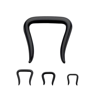 Septum Retainer Black Pyrex Glass Body Jewelry 14g 12g 10g
