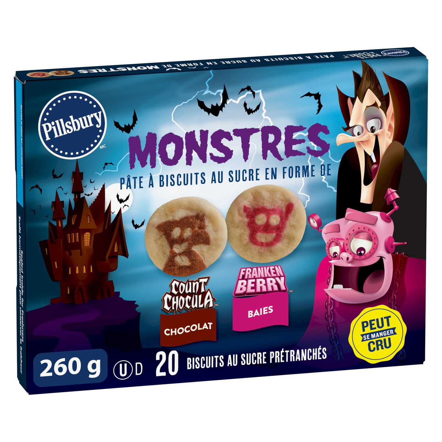 Pillsbury Prêts à cuireMC Pâte à biscuits au sucre en forme de monstres
