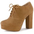 thumbnail image 1 of Unique Bargains Bottines à Lacets à Talon Bloc Plateforme pour Femmes, 1 of 7
