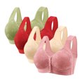 thumbnail image 1 of Plebaso Women's Everyday Bras Front Closure Full Coverage Bra 4 Pack No Underwire Bralettes for Ladies, 1 of 6