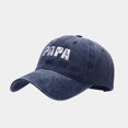 thumbnail image 2 of WEIYLL Baseball Cap Women Men Papa Letter Embroidered Sports Block Navy Headwear Hat One Size, 2 of 5