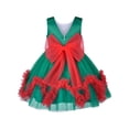 thumbnail image 2 of Robe Fille Noël Vacances Ourlet Ondulé Vert Fête du Nouvel An 7 Ans, 2 of 7