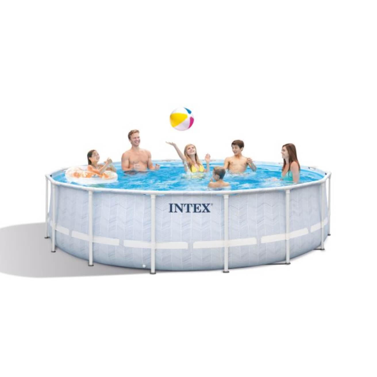 Ensemble de piscine Intex Premium à cadre prisme à chevrons de 16 pi x 48 po, âge : 6 ans et plus