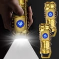 thumbnail image 4 of Meitianfacai Flashlight Bright Rechargeable Ultra-bright Small Portable Outdoor Lighting Shooting Household Mini Three-eye Small Steel 2pc, 4 of 4