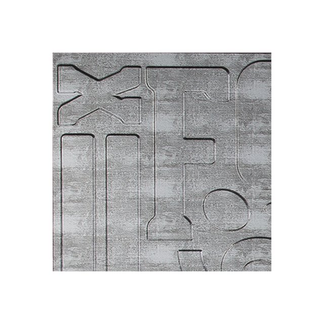 Fasade Alphabet Crosshatch Silver Wall Panel Sample 12" x 12"