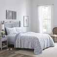 thumbnail image 2 of Laura Ashley - Collection Flora - Set de Couette - 100% Coton, Literie Réversible avec Fausse(S) Couche(S) Assortie(S), Prélavée pour Plus de Douceur, Simple, Bleu, 2 of 5