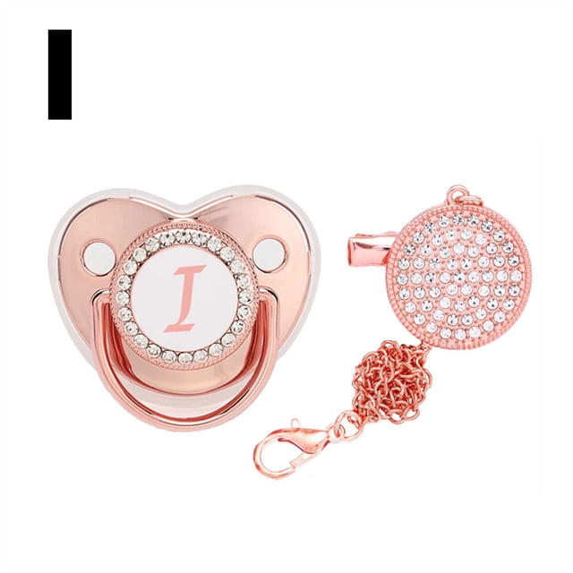 DPTALR Baby Pacifier 26 Letter Name Initial Clip Silicone Infant Nipple Bling Newborn Pacifier