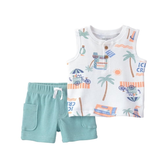 Carter's Child of Mine Baby Boy 2-Piece Short Set - Natural Beach