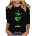 thumbnail image 2 of Meichang Chandails pour Femmes Heureux St Patricks Day Hauts Chanceux T-Shirts Graphiques Manches 3/4 Décontractés Col Rond Chandails Chanceux Irlandais Hauts, 2 of 4