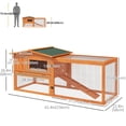 thumbnail image 3 of PawHut Wooden Rabbit Hutch Bunny Hutch Outdoor Guinea Pig House, Orange, 3 of 10