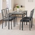 thumbnail image 4 of Dining Table Set for 4, Modern Kitchen Table with 4 Soft Padded Chairs, Dining Room Table Set with Sturdy Metal Frame & MDF Board, Ideal for Living Room Tables, 4 of 9