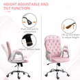 thumbnail image 4 of Vinsetto Office Desk Chair, 360° Swivel Computer Chair, Pink, 4 of 10