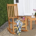 thumbnail image 2 of Giantex Wooden Rocking Chair, Slatted High Back Wood Rocker, Teak, 2 of 6