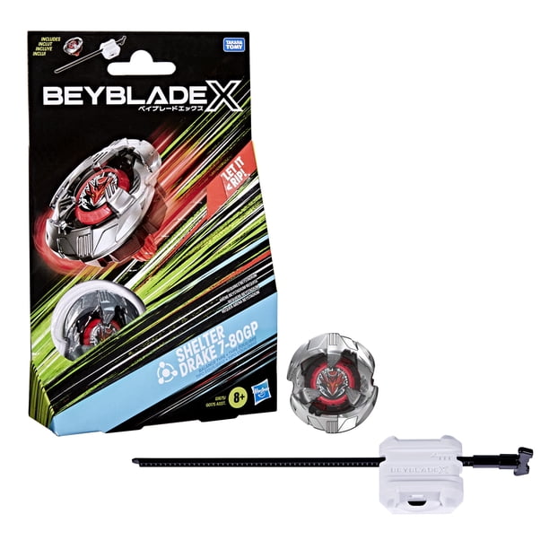 BEYBLADE X 7点セット② Beyblade X Shelter Drake 7-80GP BX Starter Pack Top and Launcher