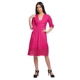 thumbnail image 4 of Moomaya Robe Midi Décontractée Unie pour Femmes à Manches Courtes Tenue d'Été Vêtements, 4 of 6