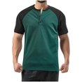 thumbnail image 1 of Plebaso Mens Fashion Shirts Short Sleeve Casual T-Shirts Color Block Summer Button up T Shirts for Men, 1 of 6