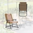 thumbnail image 3 of Outsunny 2pc Patio Foldable Rocking Chair Set, Light Brown, 3 of 10