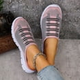 thumbnail image 4 of Wensltd Women's Breathable Mesh Shoes Wide Width Solid Color Round Toe Comfortable Slip On Flat Shoes, 4 of 9