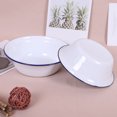 thumbnail image 2 of 1Pcs Bassin en Émail Rétro Rond Blanc Bol en Porcelaine pour Faire de la Pâte Cuisine, 2 of 8