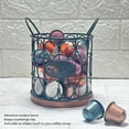 thumbnail image 3 of Coffee Pod Holder, Large Capacity Coffee Basket Storage, Modern Metal Coffee Capsule Basket with Wooden Base Coffee Pods Storage Organizer for Coffee Bar Countertop, 3 of 7