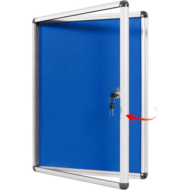 Fabric Bulletin Board Enclosed Wall-Mounted Display Case for Office Classroom Home x(xA)