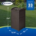 thumbnail image 3 of Suncast Trash Hideaway Outdoor Patio 33 Gal Garbage Waste Trash Can Bin (4 Pack), 3 of 12