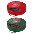 thumbnail image 2 of Christmas Wreaths Bag Artificial Garlands Ornaments Storage Container Home Red, 2 of 9