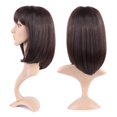 thumbnail image 2 of Perruque Longue Synthétique Bouclée avec Frange Cheveux Courts Perruques Résistantes à la Chaleur Perruque Complète Tête Complète pour Femmes Blond Mèches, 2 of 4