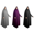 thumbnail image 1 of XZNGL Robe d'Été pour Femmes Robe pour Femmes Été Femmes Musulmanes Islam Couleur Unie Été Abaya Aérée Longue Robe, 1 of 6