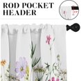 thumbnail image 2 of Spring Flower Kitchen Window Curtains Valance and Tier Set 36 Inch, Pink and Purple Floral 3 Piece Set Short Curtains for Window, Summer Window Treatment Tiers for Living Room Bedroom, 2 of 6