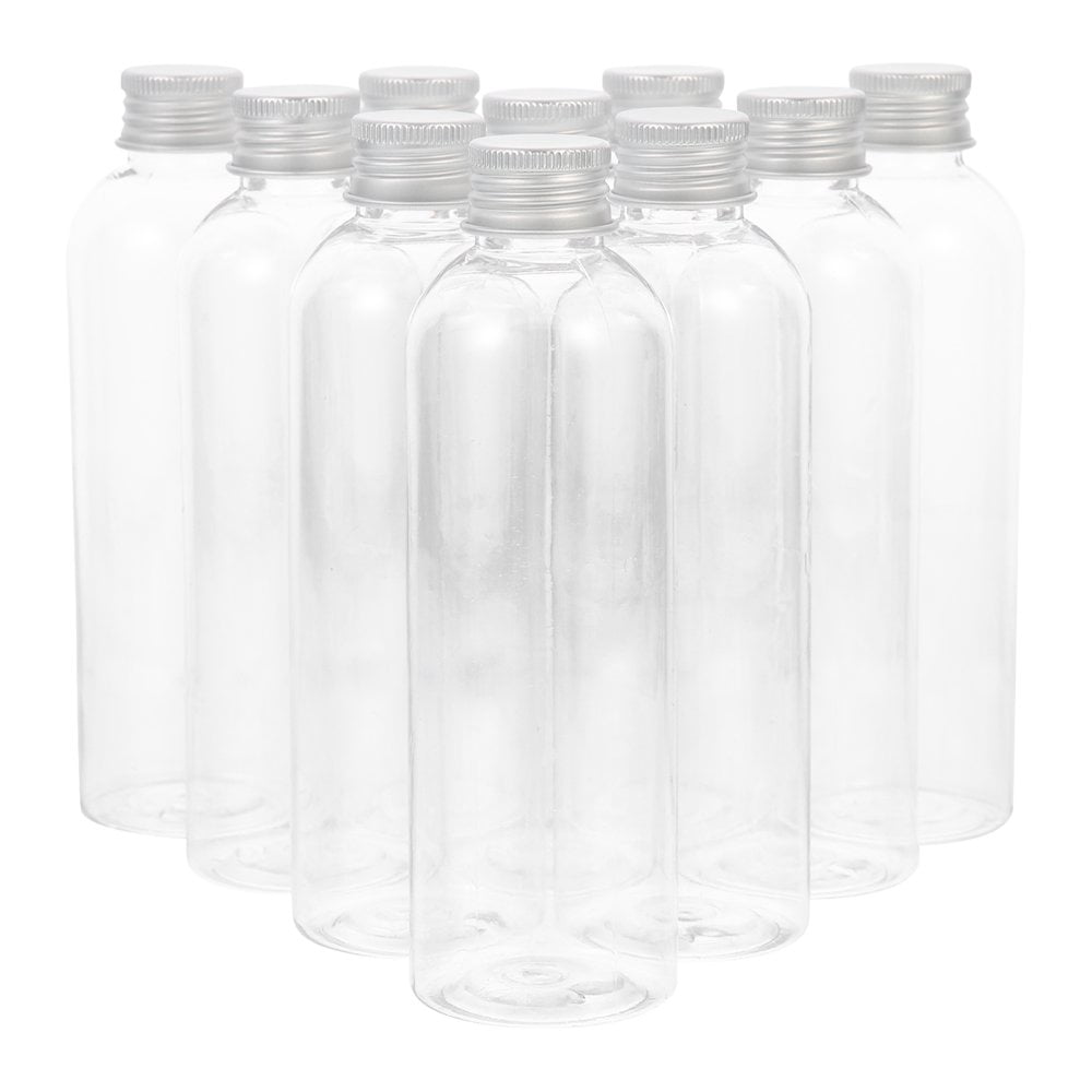 MesaSe 10 Pcs Bottle Empty Transparent Plastic Baby Sensory Bottles for Juicing Drinks