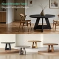 thumbnail image 2 of Fnova 47" Coffee Table, Round Dining Table for 4 People, Modern Farmhouse Wooden Kitchen Table, Living Room, Black (Chairs Not Included), 2 of 13