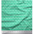 thumbnail image 1 of Soimoi Green Moss Georgette Fabric Texture & White Star Printed Fabric 1 Yard 42 Inch Wide, 1 of 3